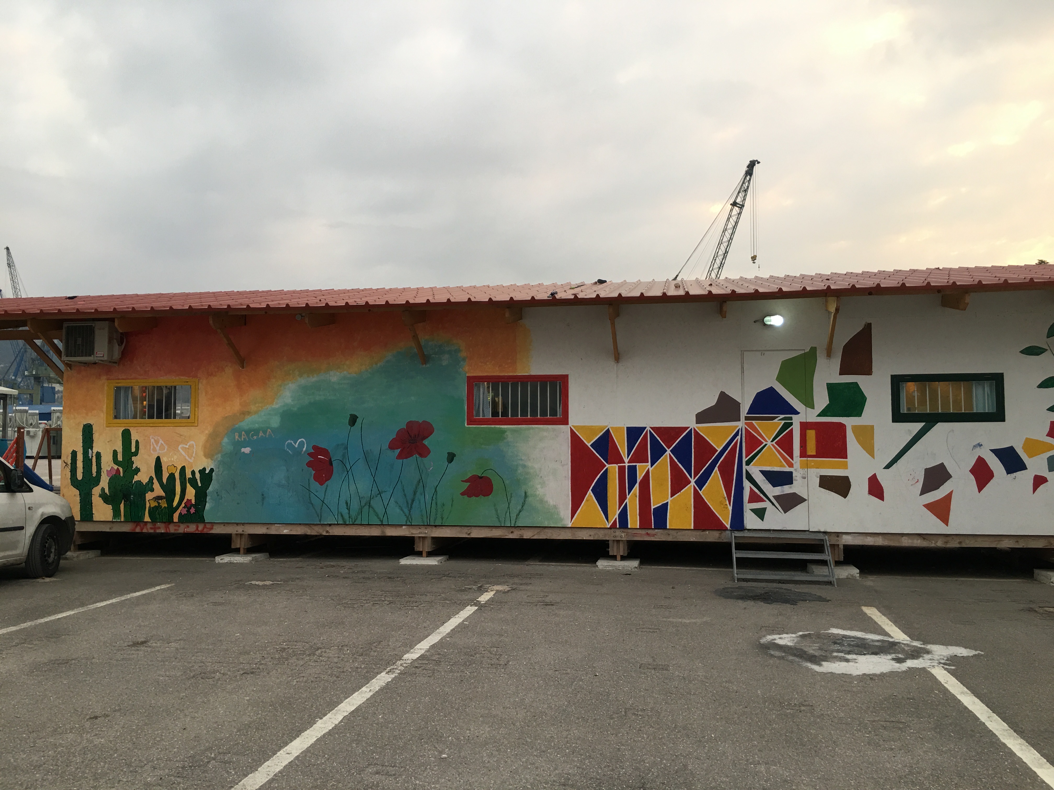 School with colorful outer wall
